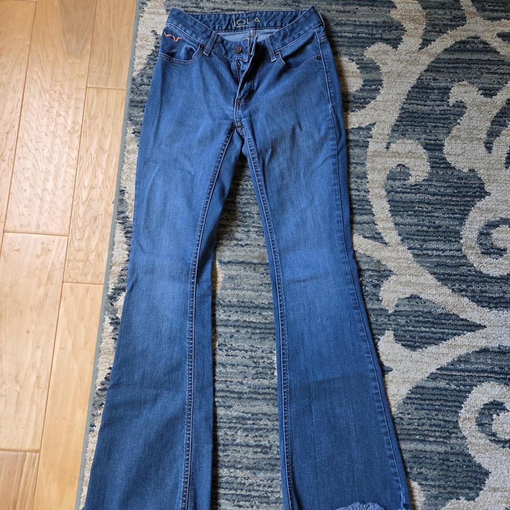 Kimes Ranch Blue Ankle Jeans with Orange Stitching - Picture 3 of 4